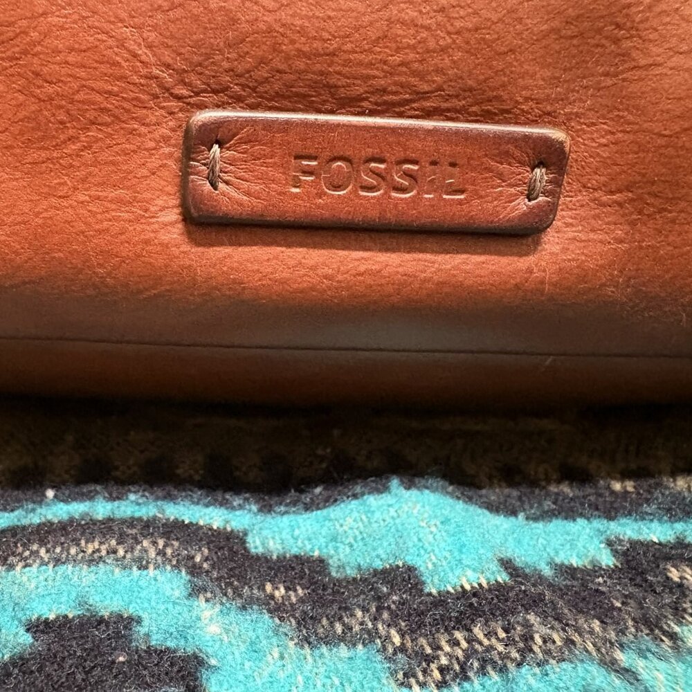 FOSSIL Vintage Classic Crossbody Brandy Leather Brown SHB2355213 Studs - Picture 4 of 11
